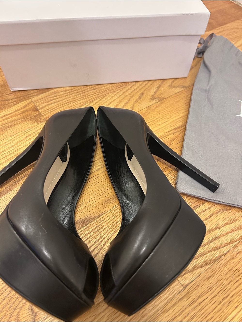 Miss Dior Black Peep-Toe Platform Pump - Women's High Heels size 37 Great cond - Picture 9 of 9